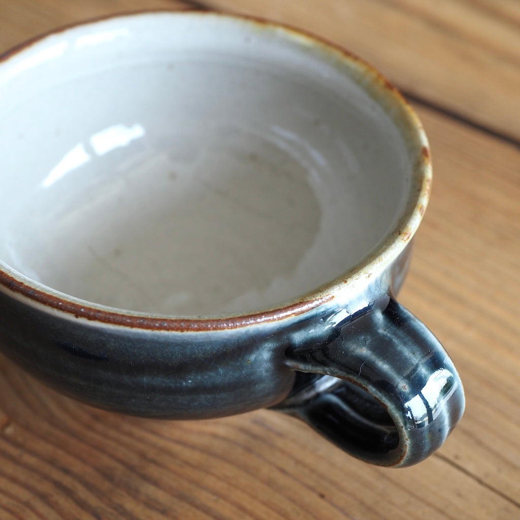 かじや窯 米原暁雄 スープ碗( 呉須)