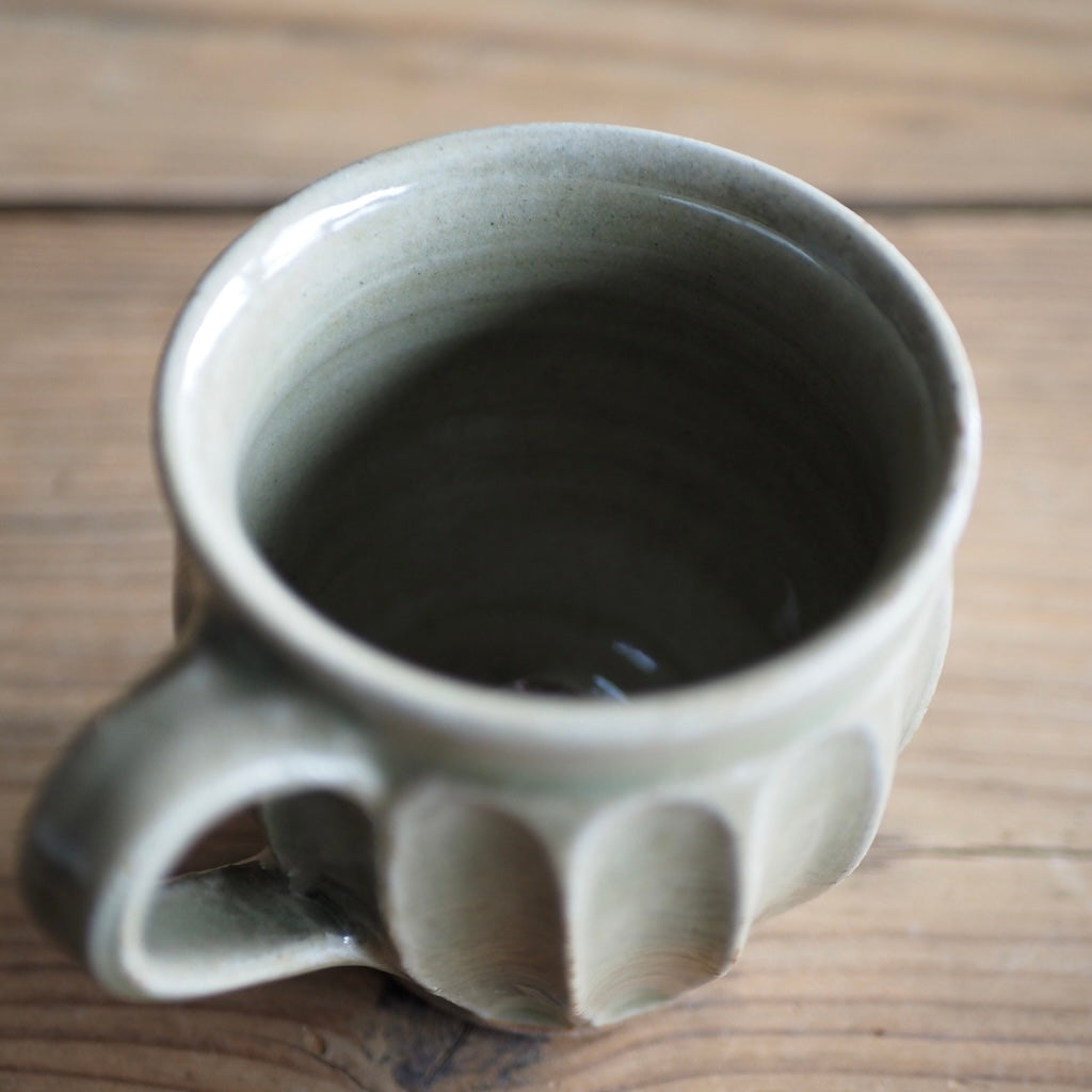 まゆみ窯 眞弓亮司 縞マグカップ(透明)