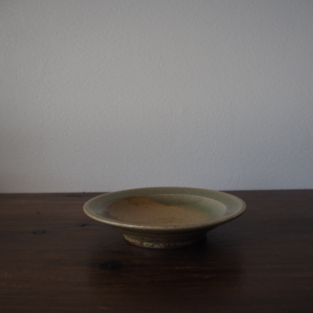 まゆみ窯 眞弓亮司 4寸リム皿(黄透明・透明)