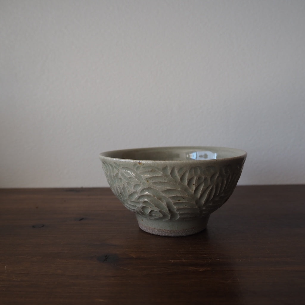 まゆみ窯 眞弓亮司 透明バラ鎬 飯碗(中)