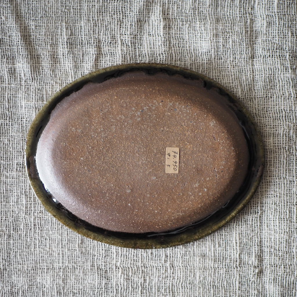 中ノ畑窯 佐藤央巳・友美 オーバル (しのぎ・灰)