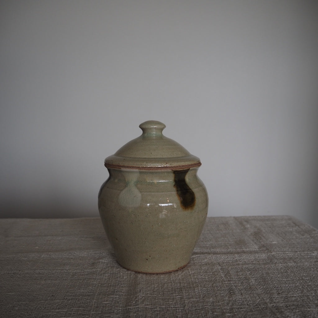 まゆみ窯 眞弓亮司 蓋物 透明二彩(中)