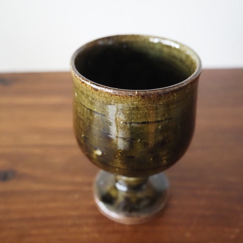 星の宮製陶 高橋あい 脚付酒器 呉須