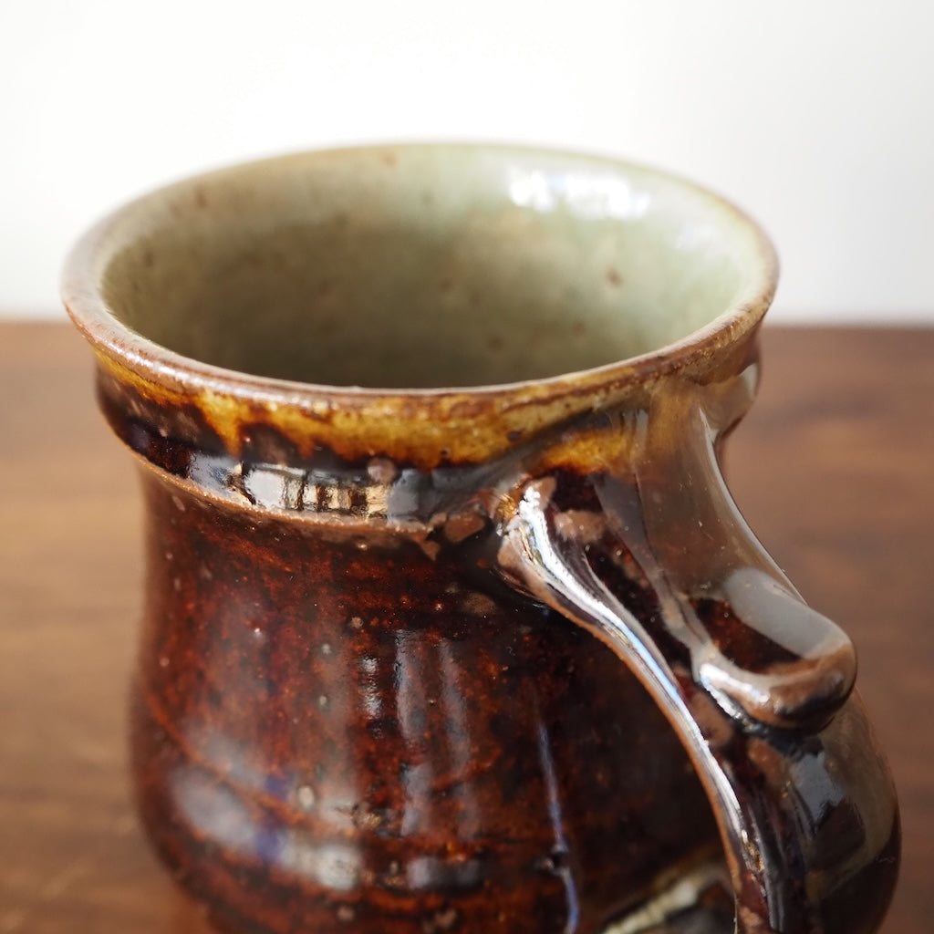 かじや窯 米原暁雄 台形マグカップ(ブラウン)