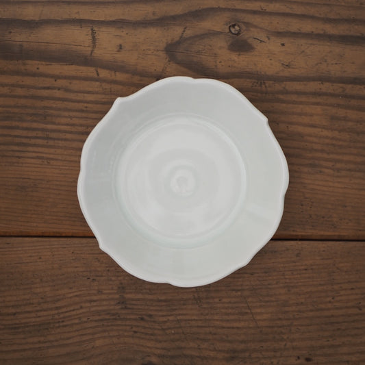 池本窯　池本惣一　4寸輪花皿（白）