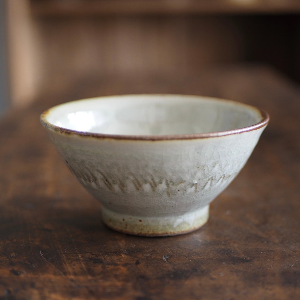 かじや窯　米原暁雄　碗飯小（白コーミング）