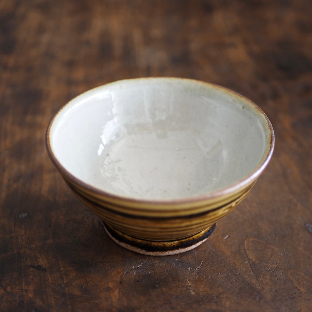 かじや窯　米原暁雄　碗飯小（飴しましま）