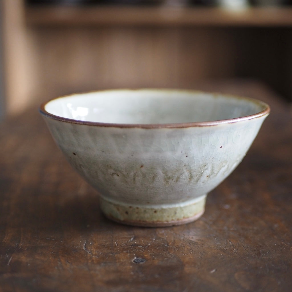 かじや窯　米原暁雄　碗飯大（白コーミング）