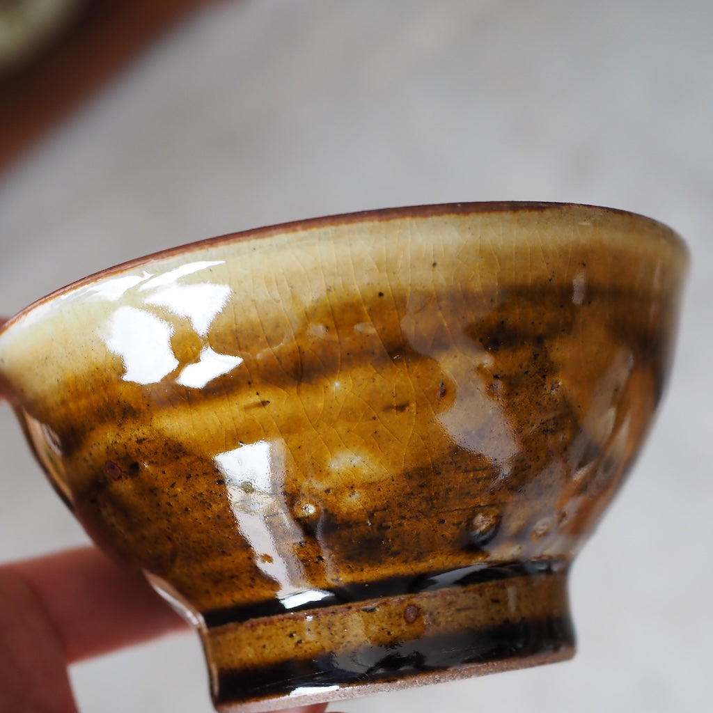 かじや窯　米原暁雄　碗飯小（飴幕掛）