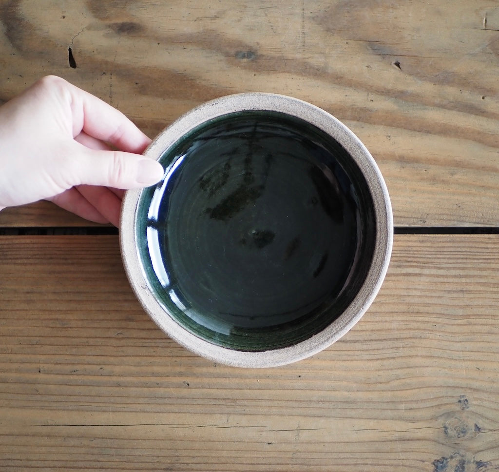 まゆみ窯　眞弓亮司　５寸縁無し皿（呉須）