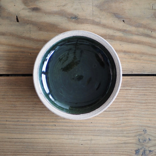 まゆみ窯　眞弓亮司　５寸縁無し皿（呉須）