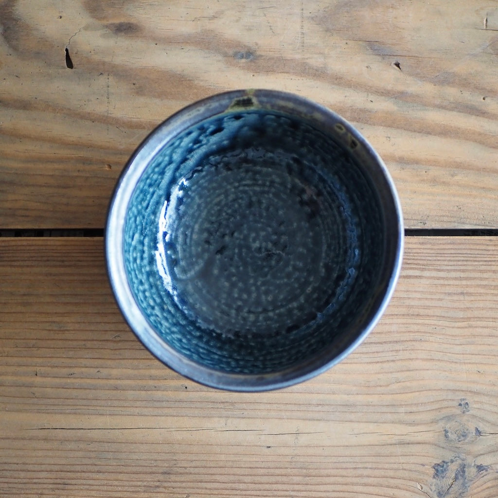 まゆみ窯　眞弓亮司　5寸丸鉢（呉須・いらぼ）