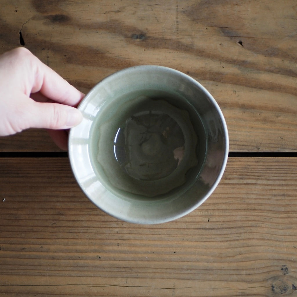 まゆみ窯　眞弓亮司　4寸かぶと鉢（透明）