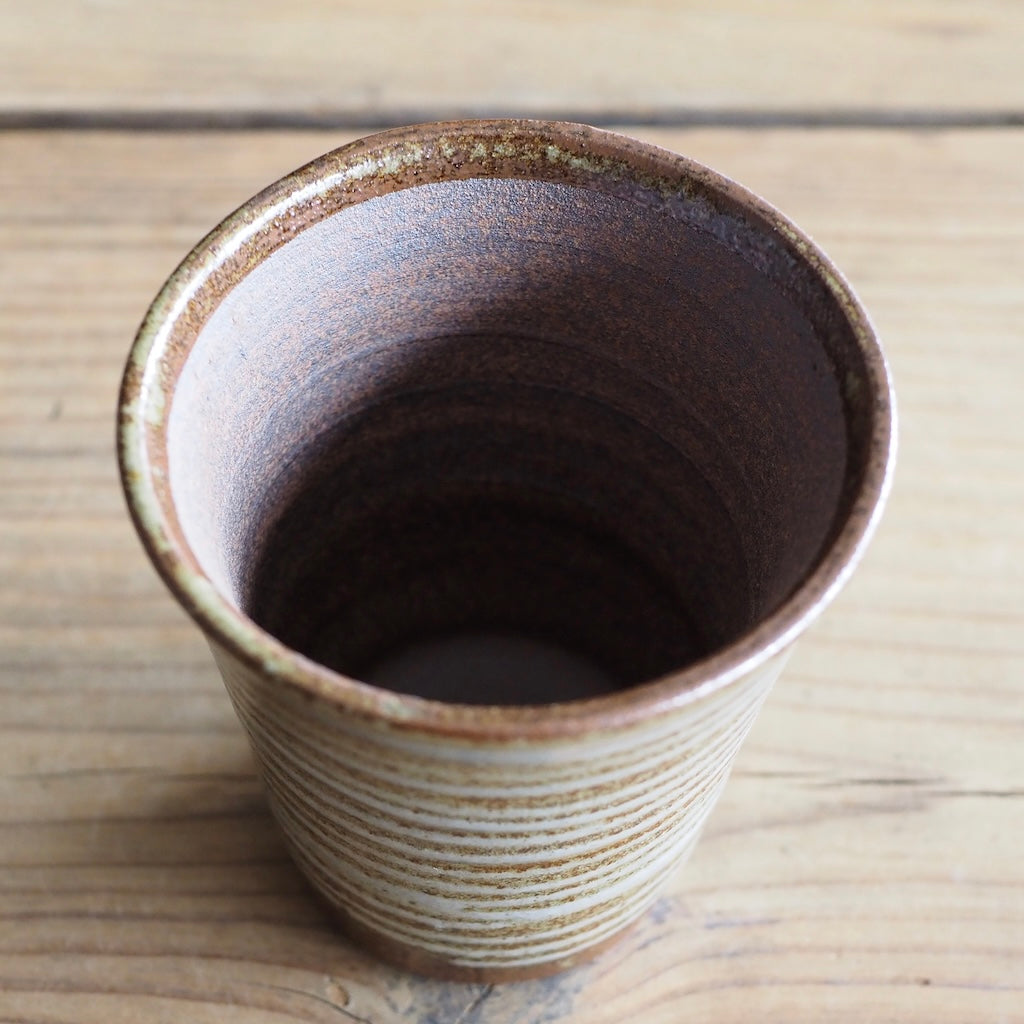 まゆみ窯　眞弓亮司　ビールカップ（白）