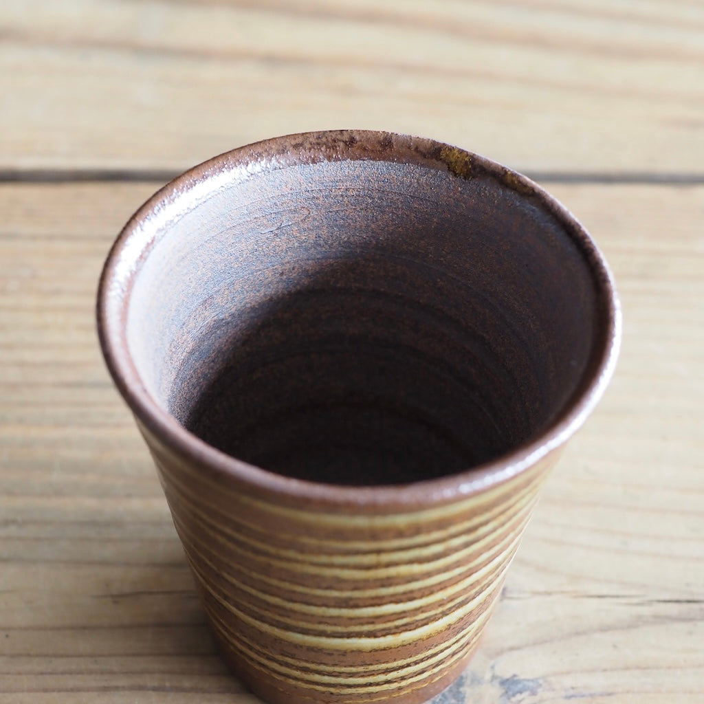 まゆみ窯　眞弓亮司　ビールカップ（飴）