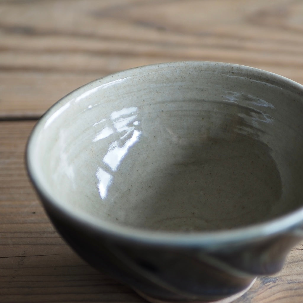 まゆみ窯　眞弓亮司　斜目鎬飯碗（大）（呉須）