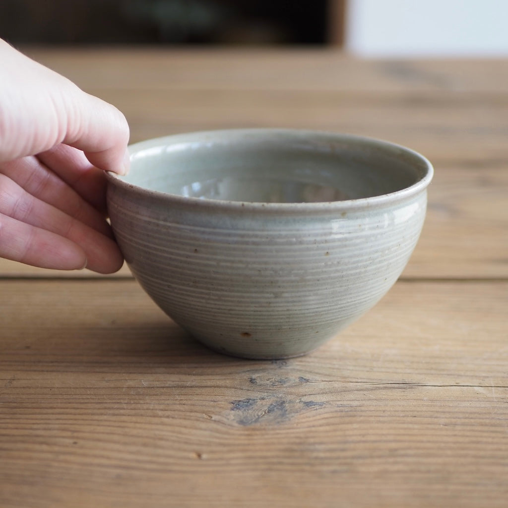 まゆみ窯　眞弓亮司　4寸透明象嵌丸鉢　