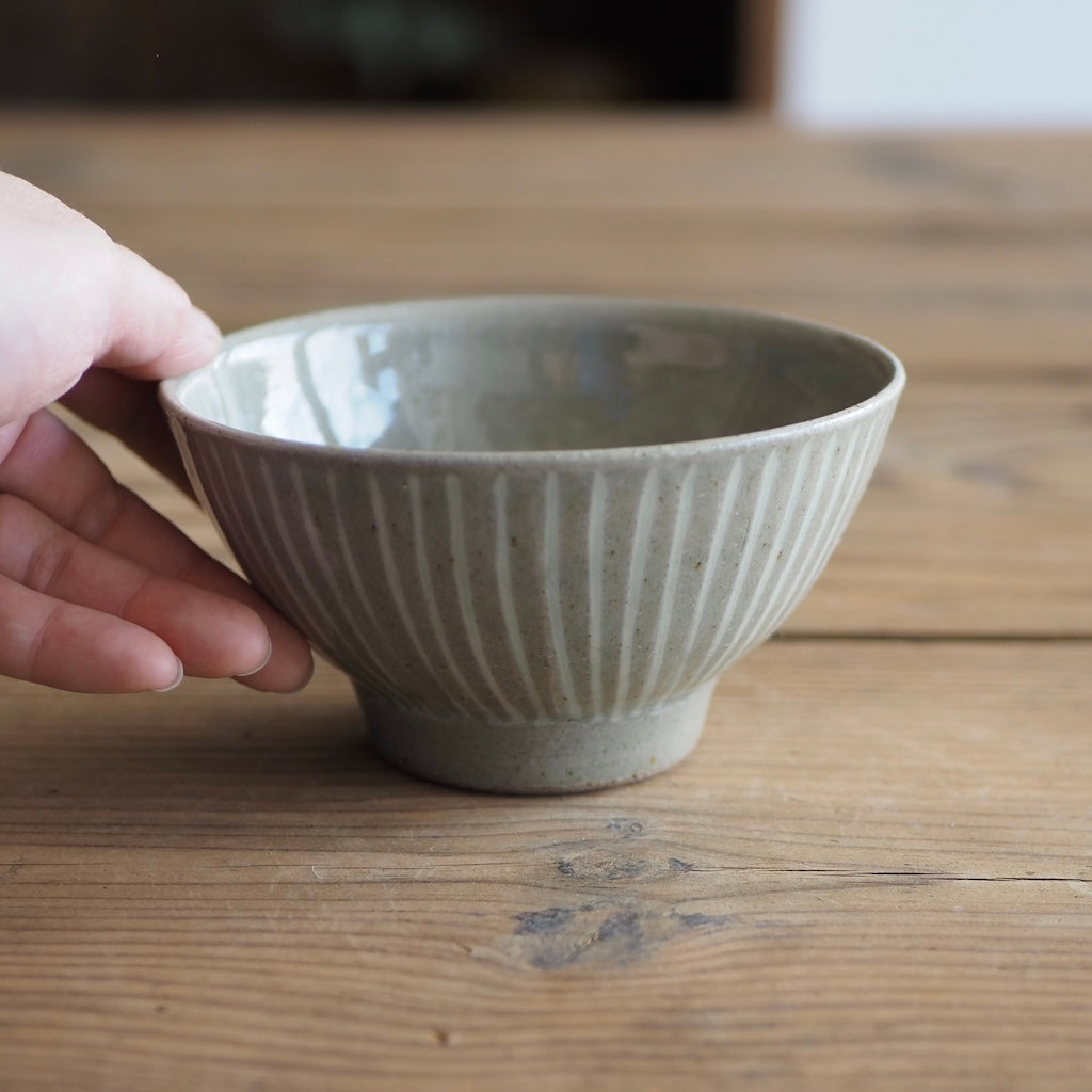 まゆみ窯　眞弓亮司　透明象嵌　飯碗（中）