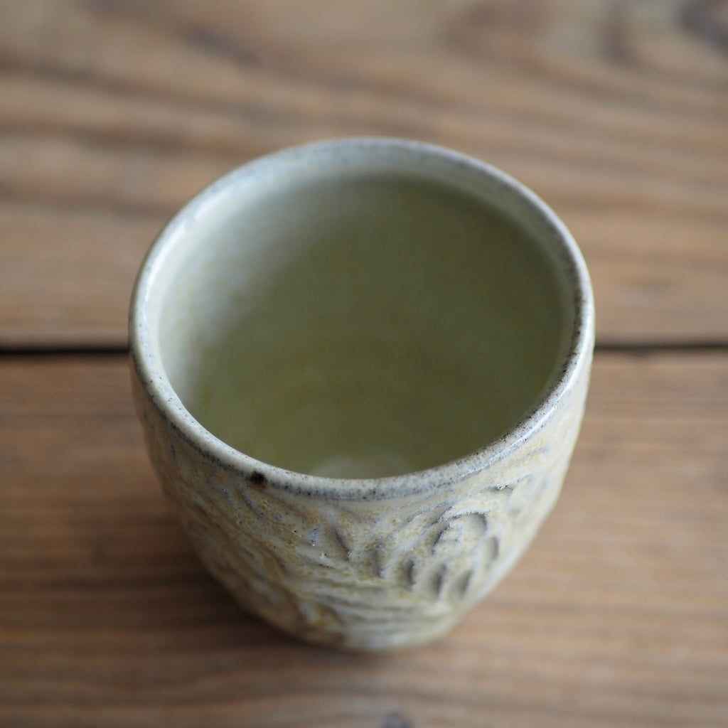 まゆみ窯　眞弓亮司　バラ鎬湯呑み