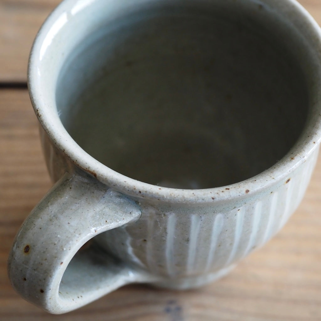 まゆみ窯　眞弓亮司　透明象嵌マグカップ（小）
