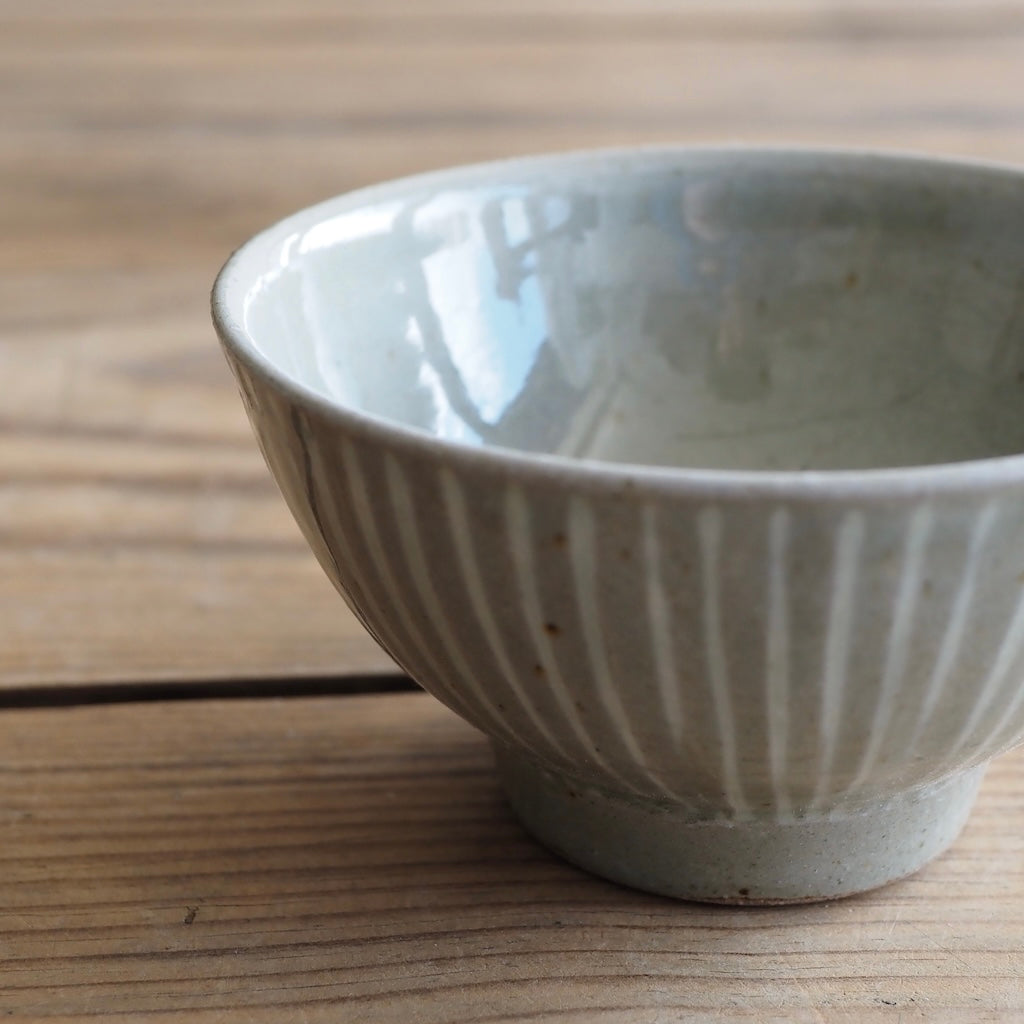まゆみ窯　眞弓亮司　透明象嵌　飯碗（中）