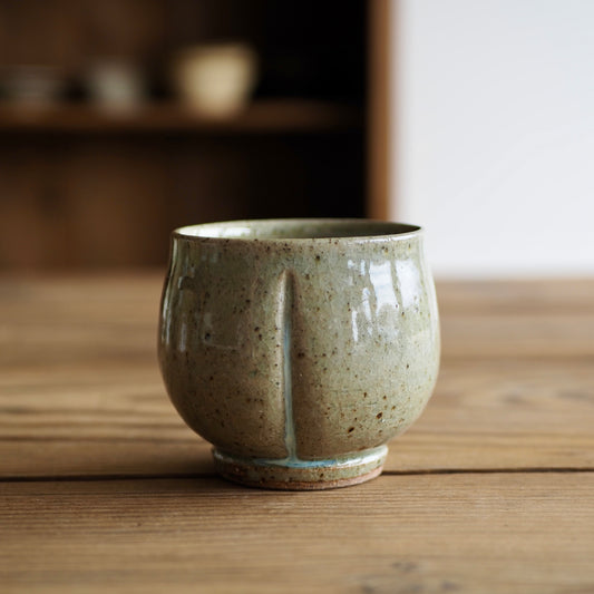 野脇窯　土灰釉　湯呑（瓜）