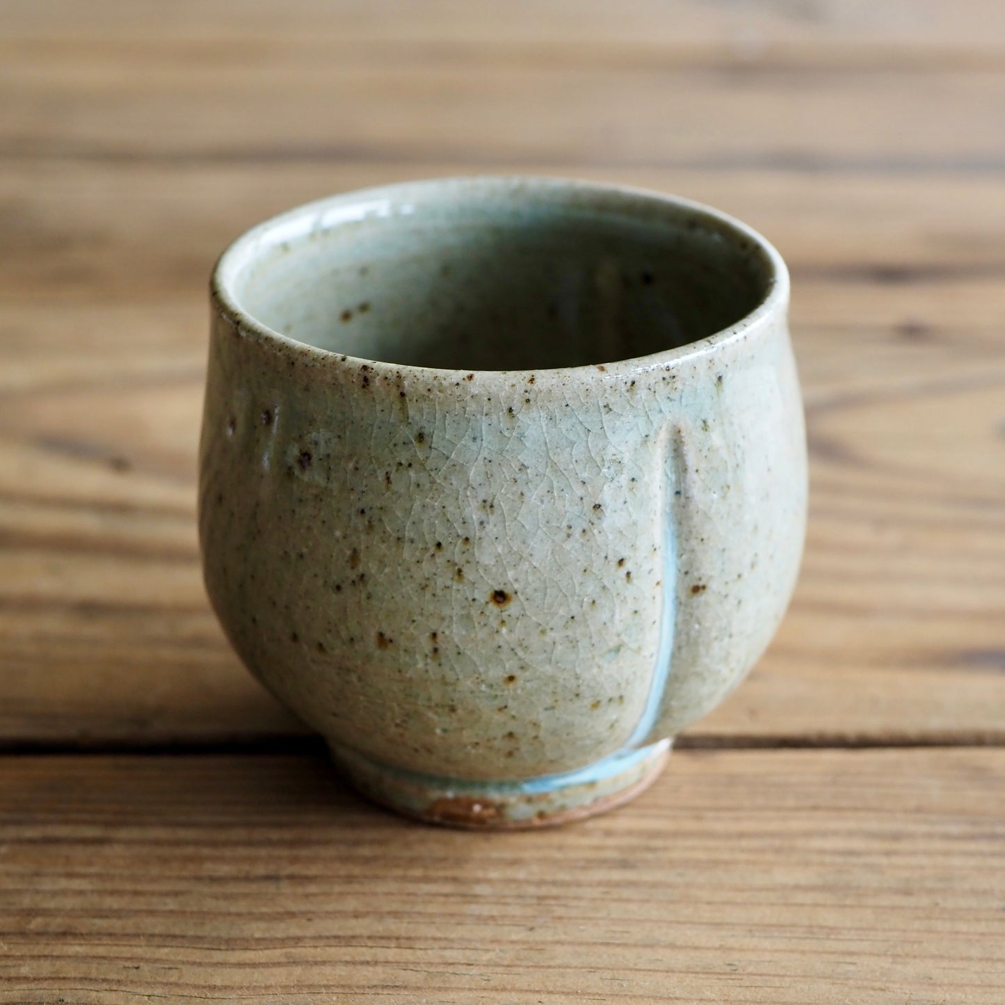 野脇窯　土灰釉　湯呑（瓜）
