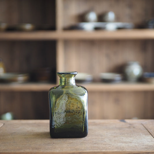 片山　悟子　四角花器　小（茶緑）