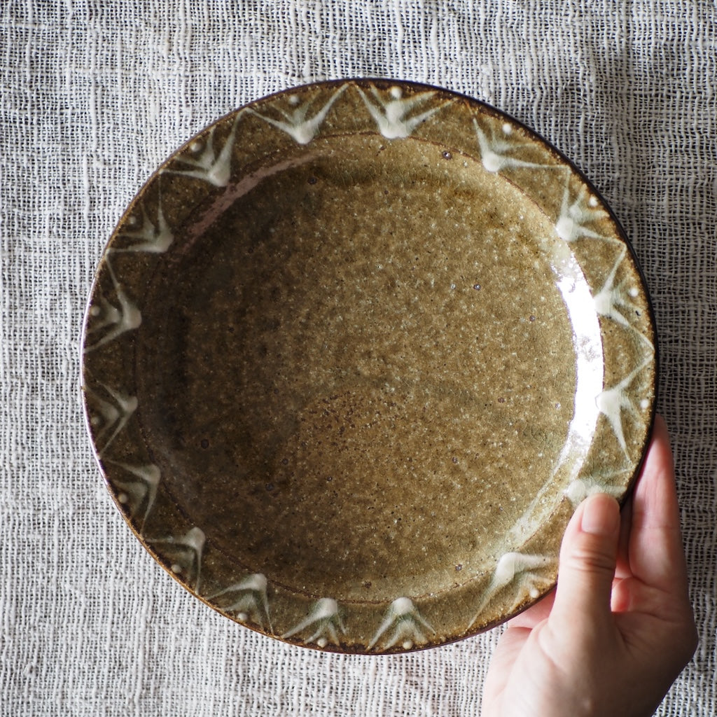 中ノ畑窯　佐藤央巳・友美　7寸皿 （イッチン・蛇の目なし）