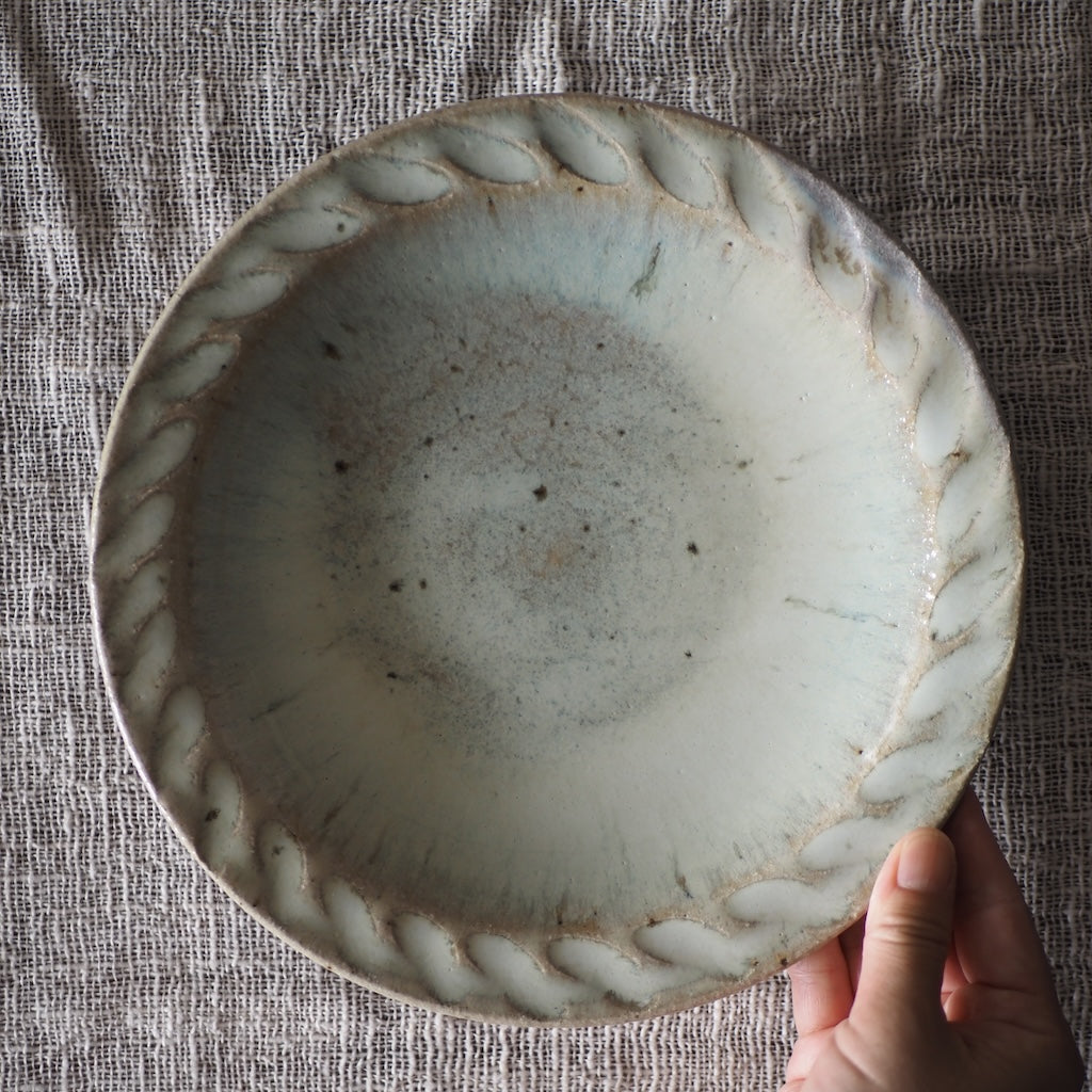 中ノ畑窯　佐藤央巳・友美　7寸皿 （糠釉）