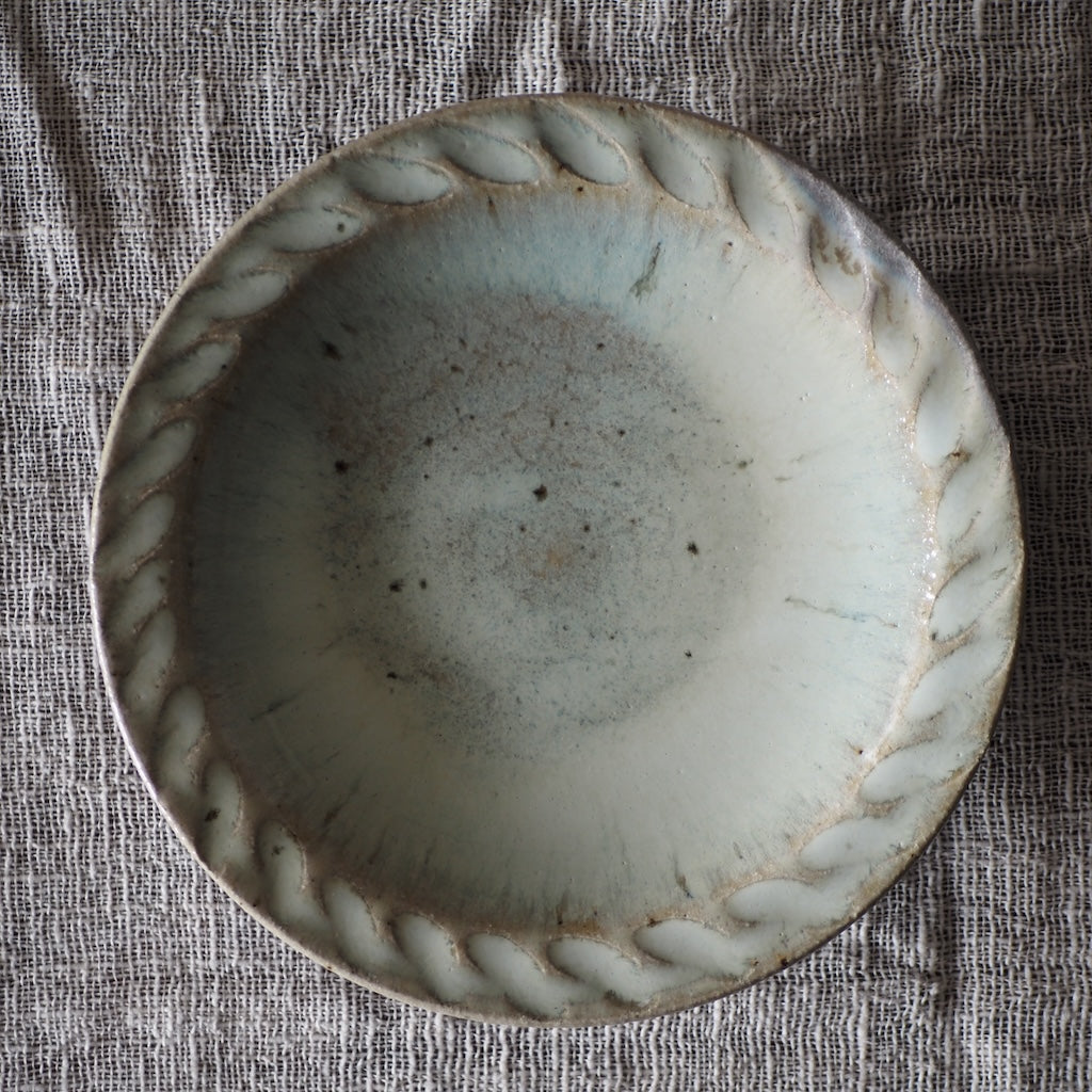 中ノ畑窯　佐藤央巳・友美　7寸皿 （糠釉）