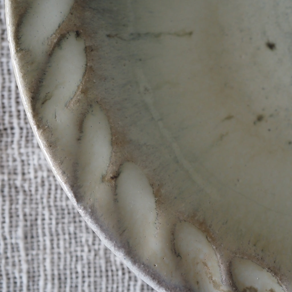 中ノ畑窯　佐藤央巳・友美　7寸皿 （糠釉）