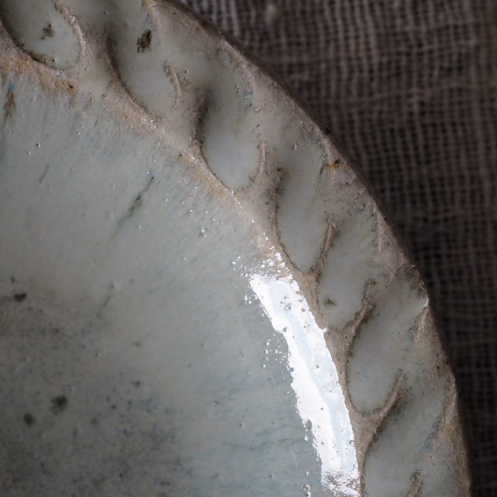 中ノ畑窯　佐藤央巳・友美　7寸皿 （糠釉）