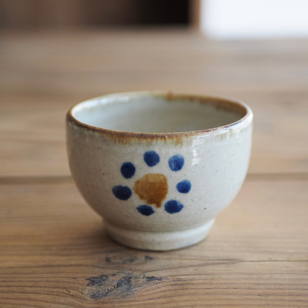 百草陶房　伊良部あゆ　丸湯呑（梅紋/コバルト・飴）