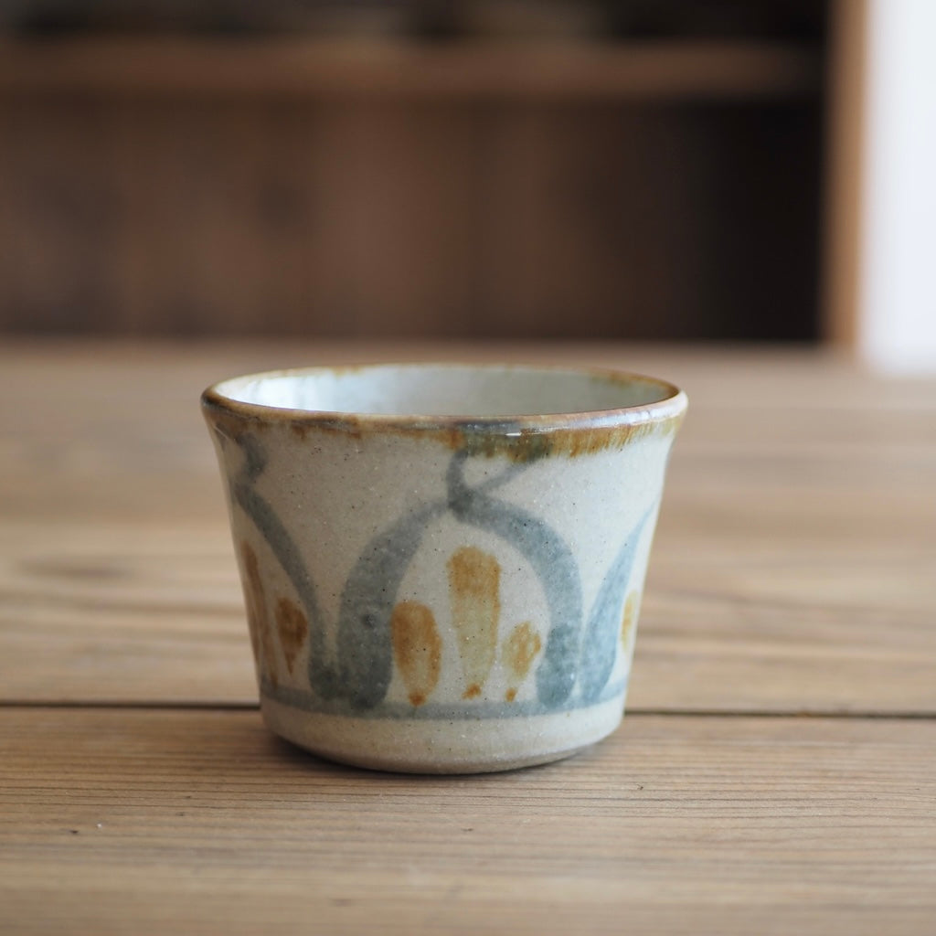百草陶房　伊良部あゆ　そば猪口（古典/草呉須・飴）