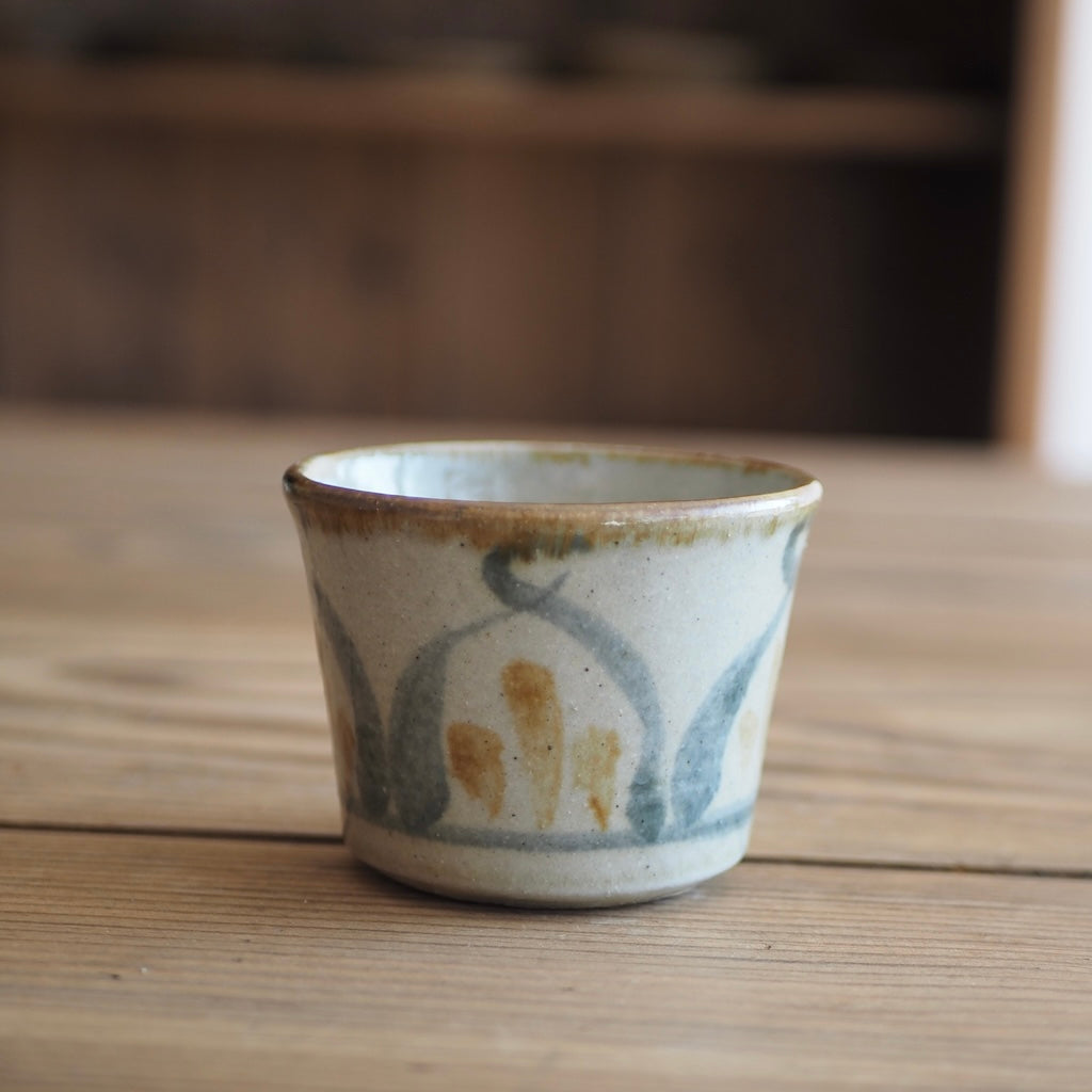百草陶房　伊良部あゆ　そば猪口（古典/草呉須・飴）