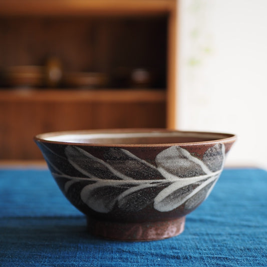 榮一工房　宮國榮一　マカイ６寸鉢（葉様）