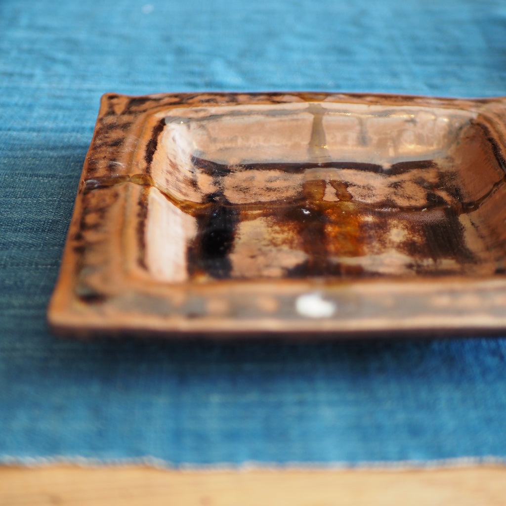 野はら屋　佐々木かおり　7寸角皿(B)　