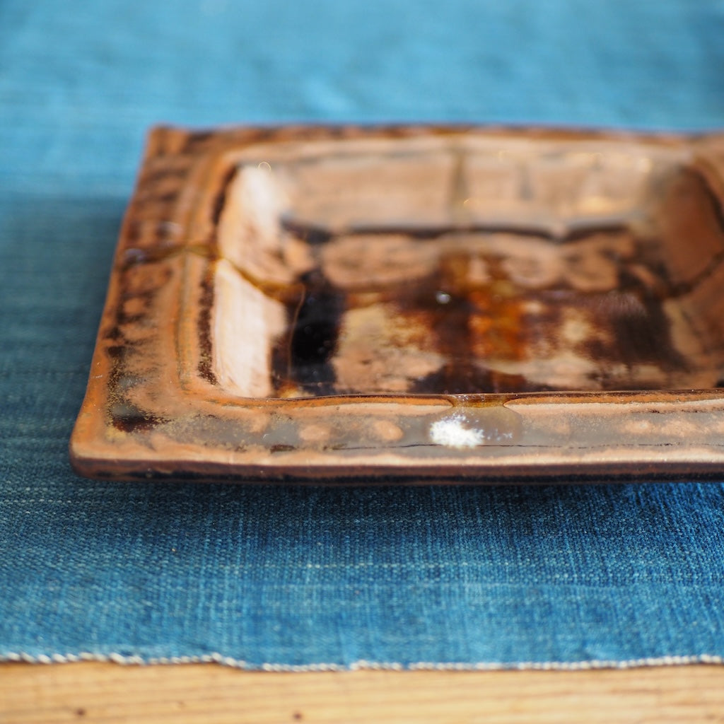 野はら屋　佐々木かおり　7寸角皿(B)　