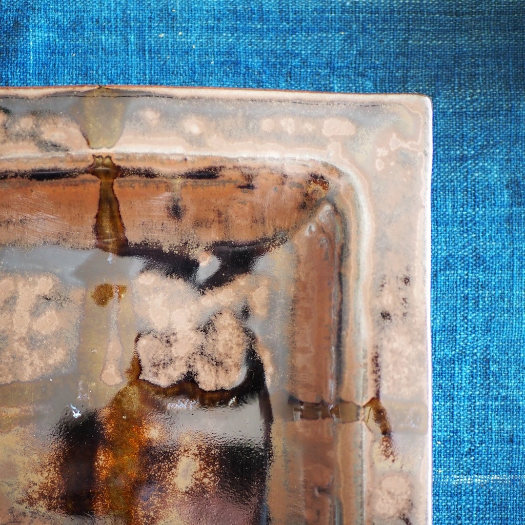 野はら屋　佐々木かおり　7寸角皿(B)　