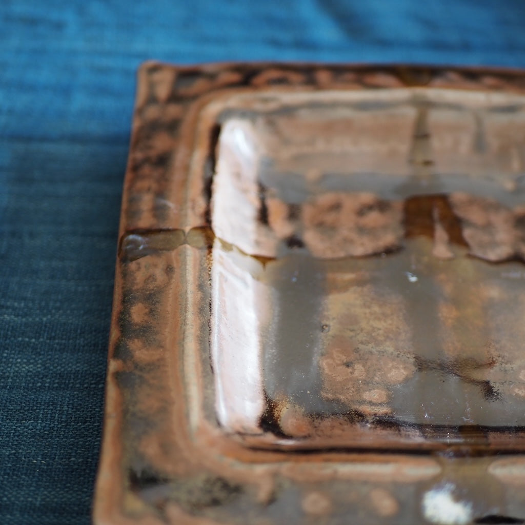 野はら屋　佐々木かおり　7寸角皿(B)　