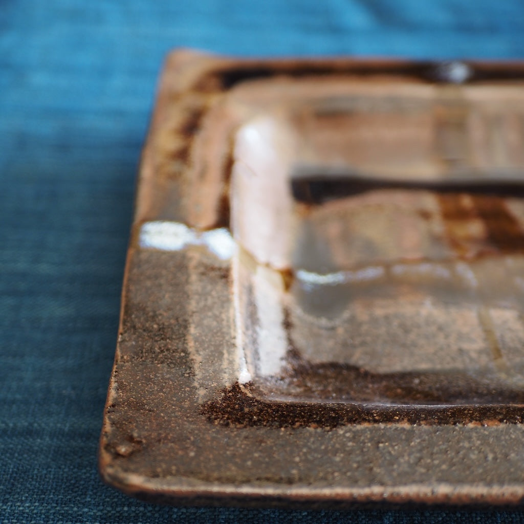 野はら屋　佐々木かおり　7寸角皿(C)　