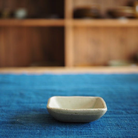 まゆみ窯　眞弓亮司　四角小鉢（透明）