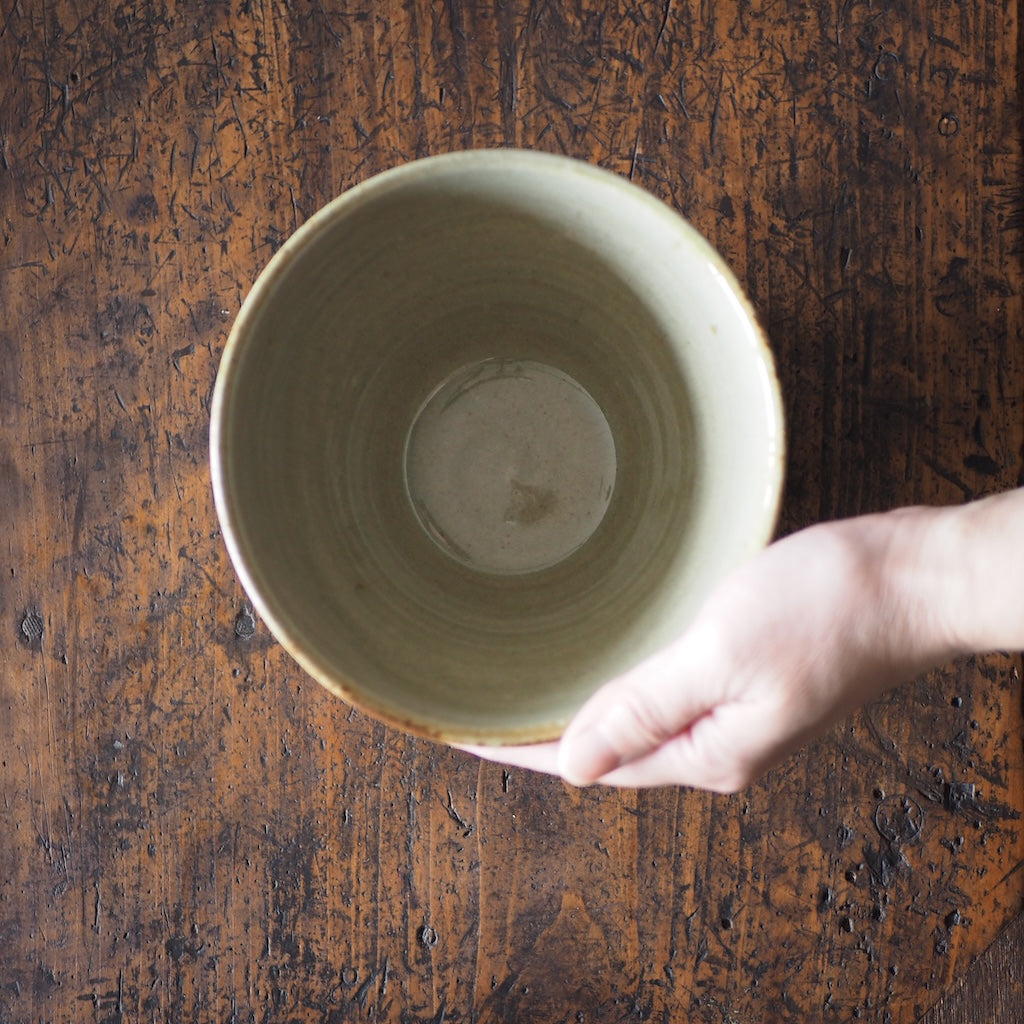 まゆみ窯　眞弓亮司　透明釉象嵌切立鉢（大）