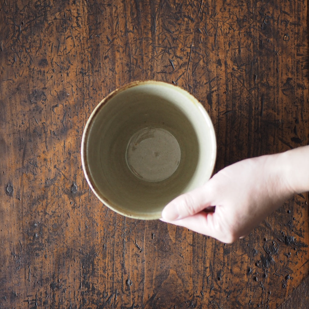 まゆみ窯　眞弓亮司　透明釉象嵌切立鉢（小）