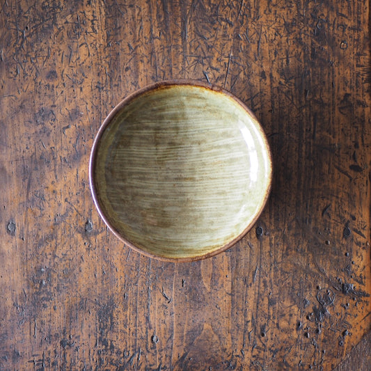 まゆみ窯　眞弓亮司　透明象嵌5寸皿