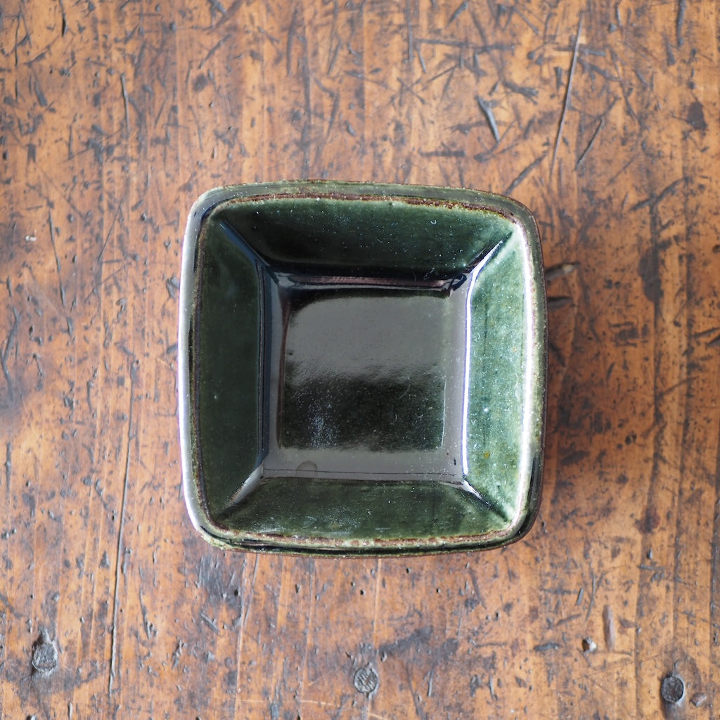 まゆみ窯　眞弓亮司　四角小鉢（呉須）